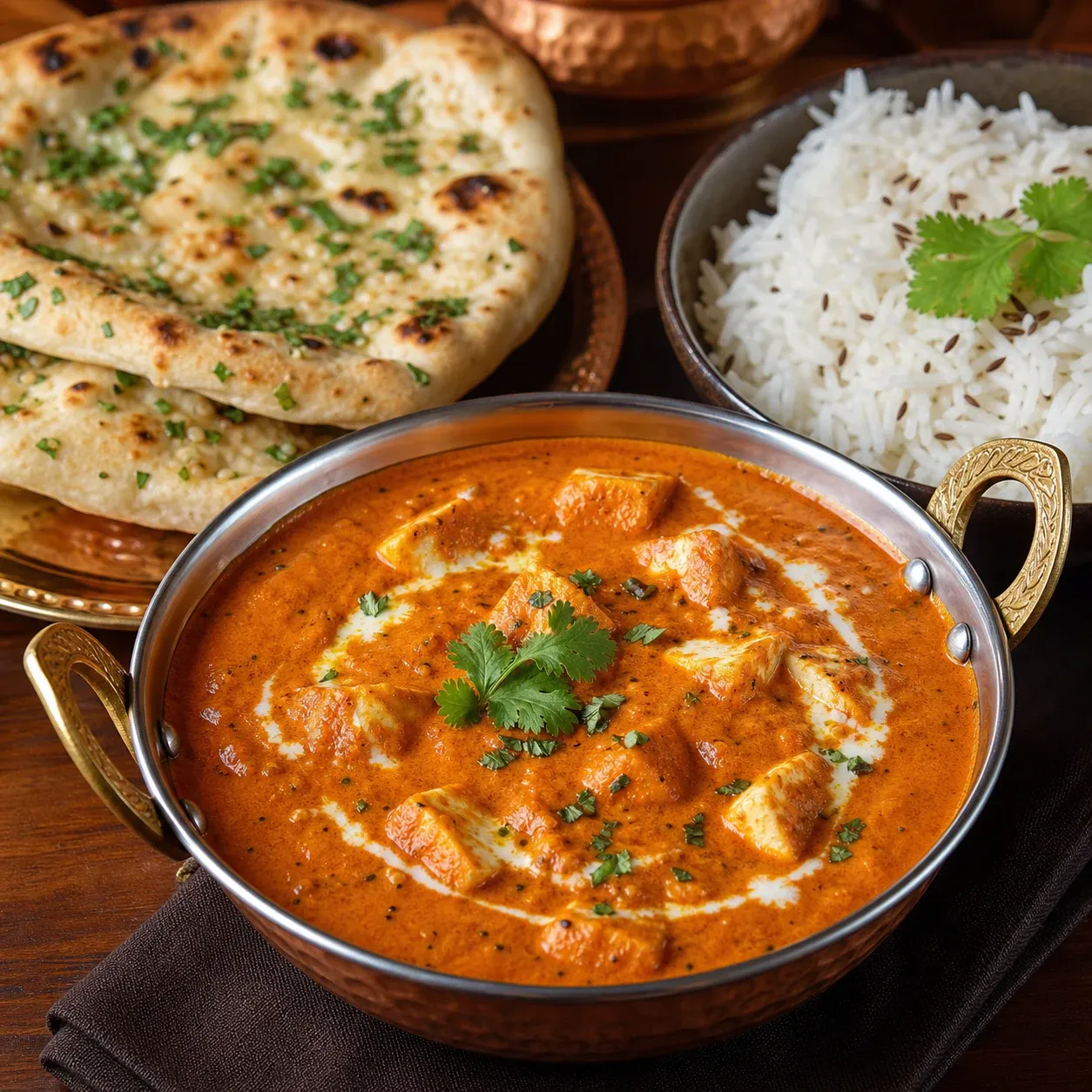 Paneer butter masala with Indian bread