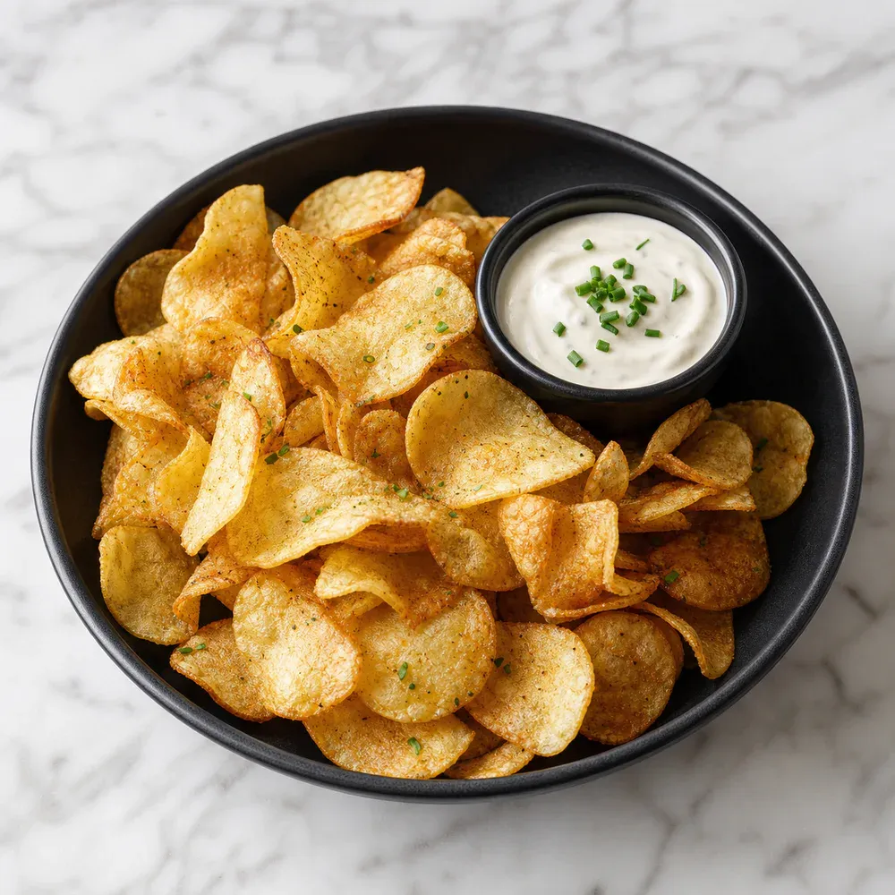 Crispy chips served with a creamy house dip.