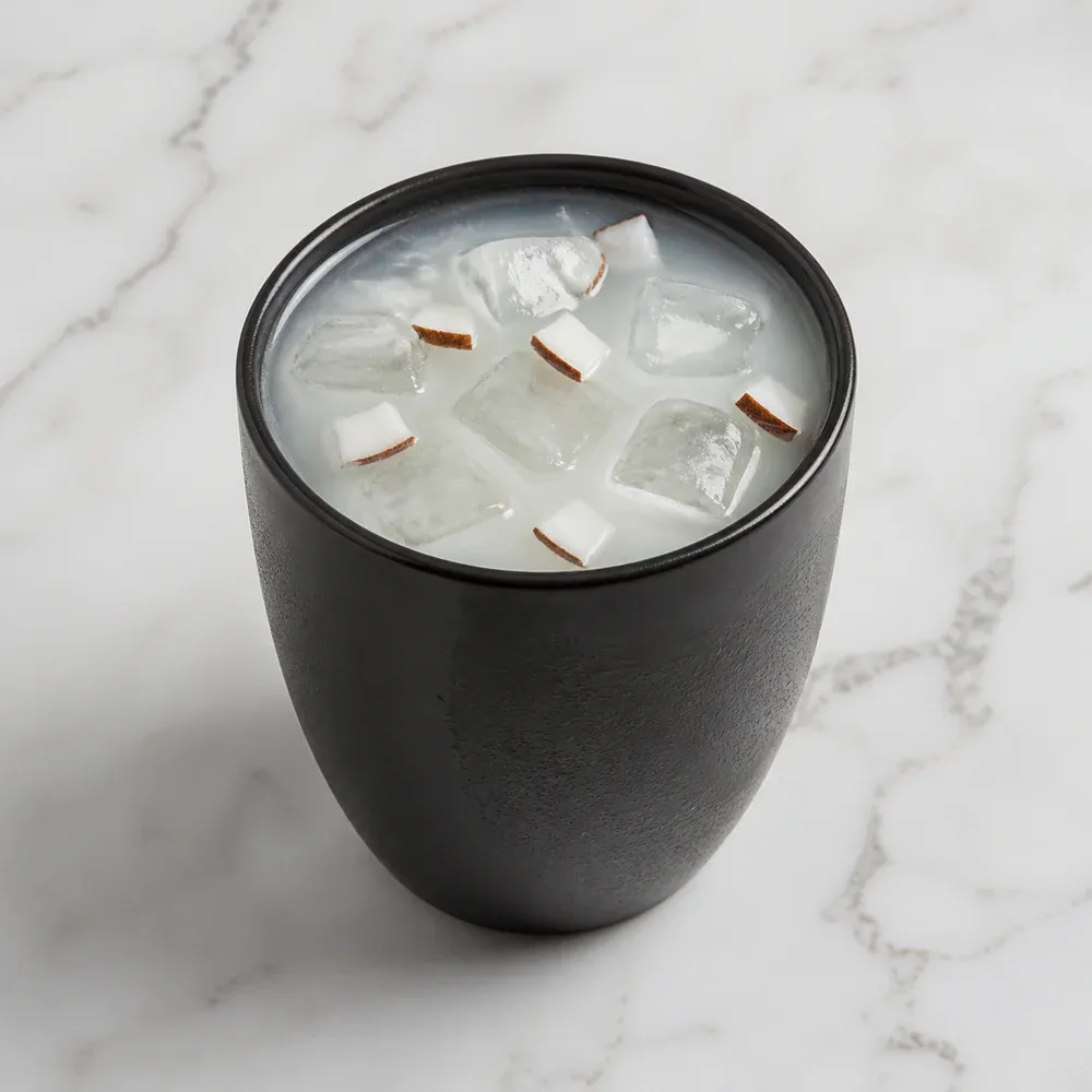 A chilled coconut-based mocktail.