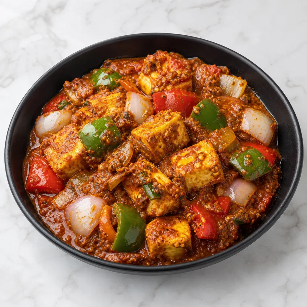 Paneer, onions, and bell peppers tossed in spicy masala.