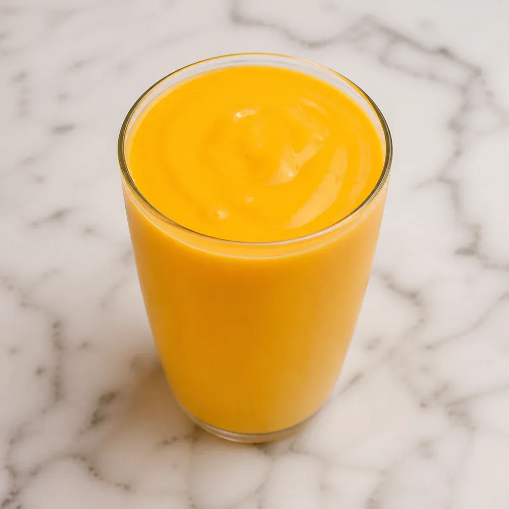 A sweet mango-and-yogurt drink.