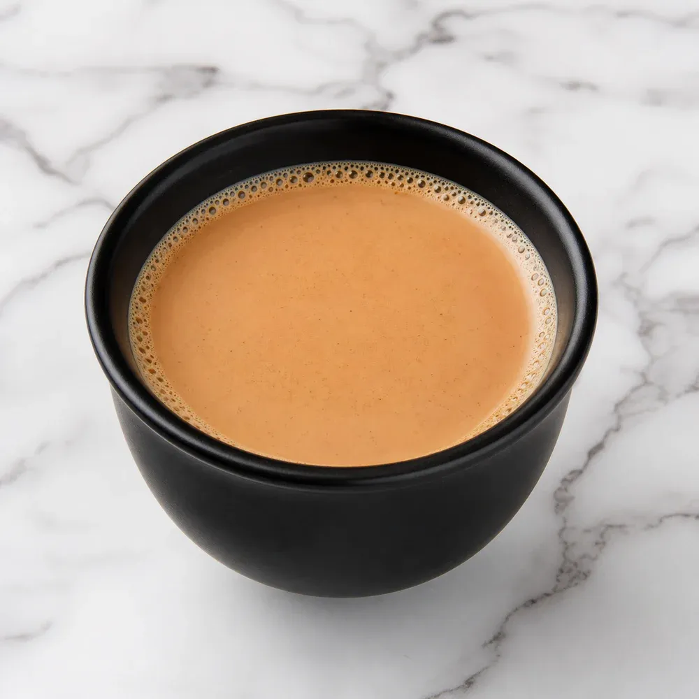 Spiced Indian tea brewed with milk.