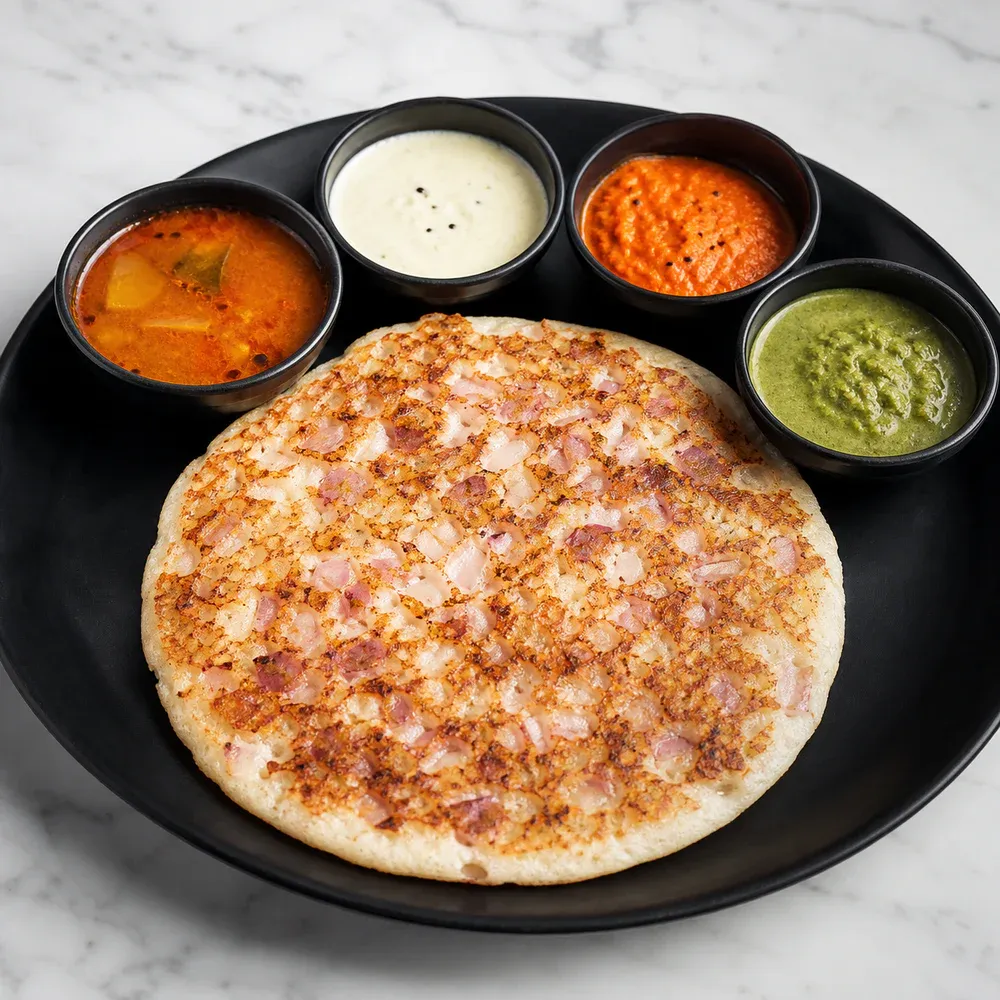 South Indian pancake made with rice and lentils.