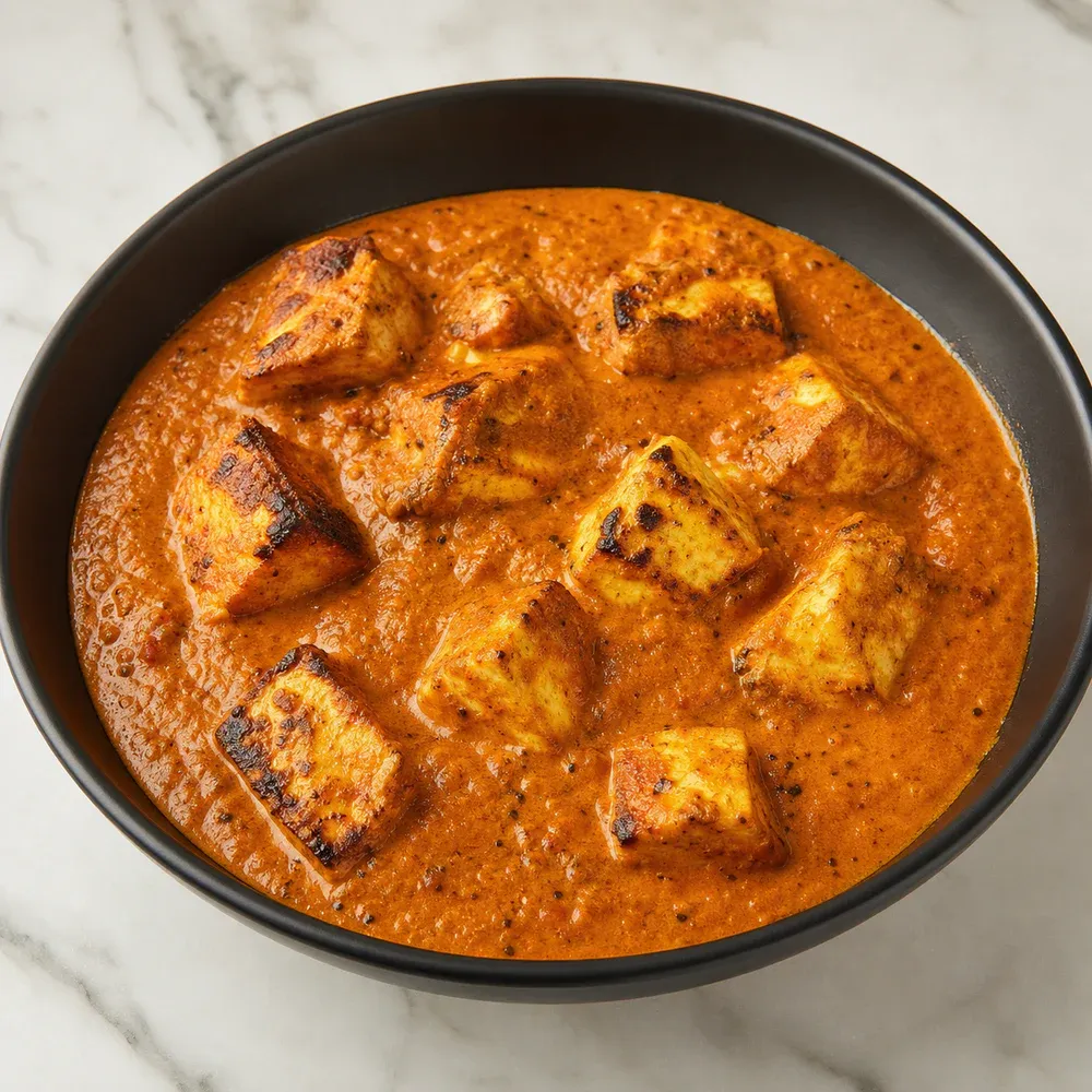 Grilled paneer tikka in a creamy, spiced tomato gravy.